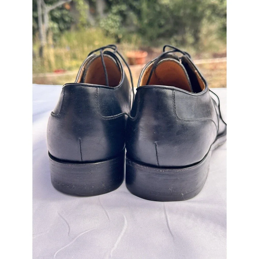 HARRIS Men’s Black Cap Oxford 9.5 CalfSkin Premium Dress Shoes Italy 10.5 Black